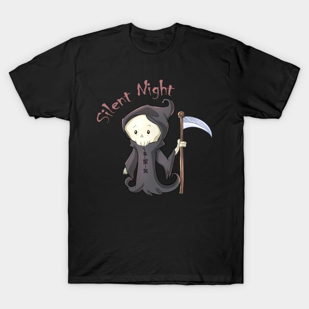 Silent Night Grim Reaper - Christmas Ghost T-Shirt by Wanderer Bat